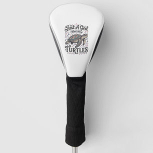 Just A Girl Who Loves Turtles Vintage Shirt Design Golf Head Cover