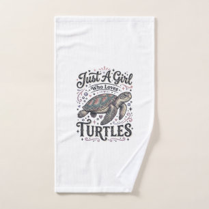 Just A Girl Who Loves Turtles Vintage Shirt Design Hand Towel