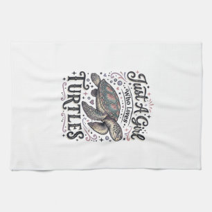Just A Girl Who Loves Turtles Vintage Shirt Design Kitchen Towel