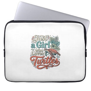 Just a Girl Who Loves Turtles Vintage Shirt Design Laptop Sleeve