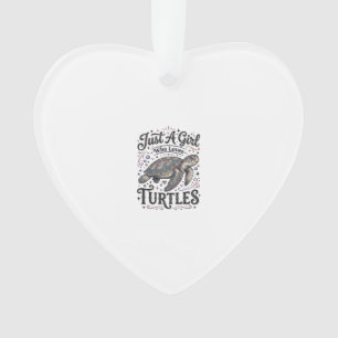 Just A Girl Who Loves Turtles Vintage Shirt Design Ornament