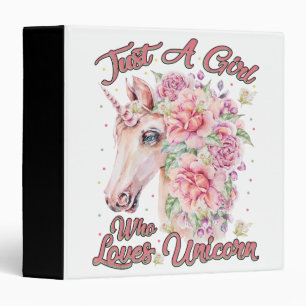 Just A Girl Who Loves Unicorn Binder