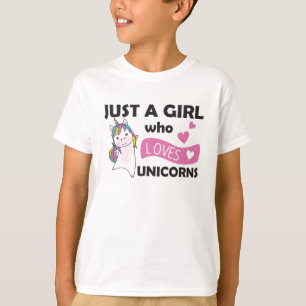 Just A Girl Who Loves Unicorns For Girls Heart T-Shirt