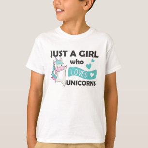 Just A Girl Who Loves Unicorns For Girls Heart T-Shirt