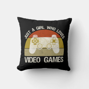 Just A Girl Who Loves Video Games Throw Pillow