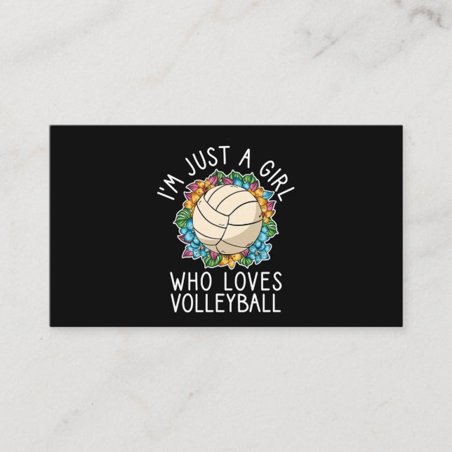 Just A Girl Who Loves Volleyball for teen girls Business Card (Front)