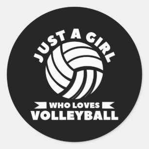 Just A Girl Who Loves Volleyball Player Classic Round Sticker