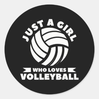 Just A Girl Who Loves Volleyball Player Classic Round Sticker