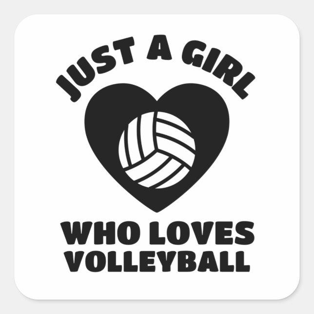 Just a girl who loves volleyball square sticker (Front)