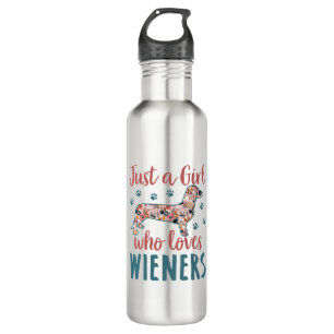 Just a Girl Who Loves Wieners Dachshund Lover 710 Ml Water Bottle