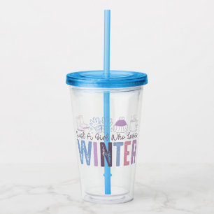 Just a Girl Who Loves Winter Cute Seasonal Design Acrylic Tumbler