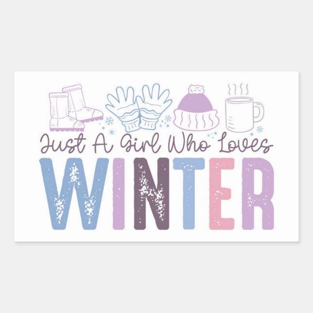 Just a Girl Who Loves Winter Cute Seasonal Design Sticker (Front)