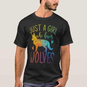 Just A Girl Who Loves Wolves Animal Lover Women Gi T-Shirt