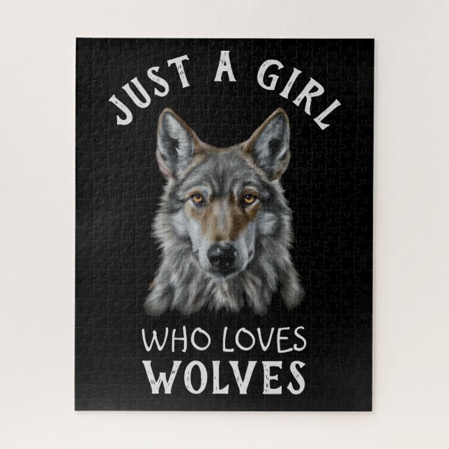 Just a girl who loves wolves jigsaw puzzle (Vertical)