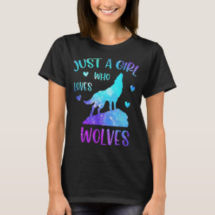Just A Girl Who Loves Wolves Rainbow Gifts For Wol T-Shirt