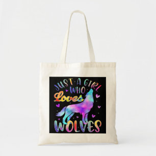 Just a Girl Who Loves wolves Watercolor Cute wolf Tote Bag