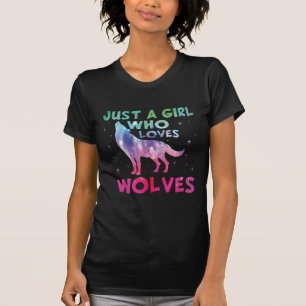 Just A Girl Who Loves Wolves Watercolor T-Shirt