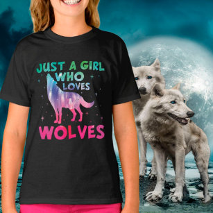 Just A Girl Who Loves Wolves Watercolor T-Shirt