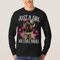 Just A Girl Who Loves Yorkie Dog Love-r Dad Mom Bo