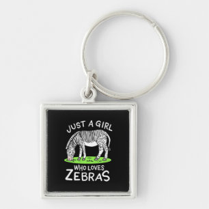 Just A Girl Who Loves Zebras Keychain