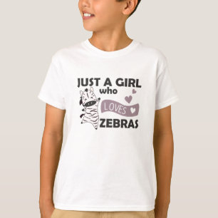 Just A Girl Who Loves Zebras Love Heart Cute T-Shirt