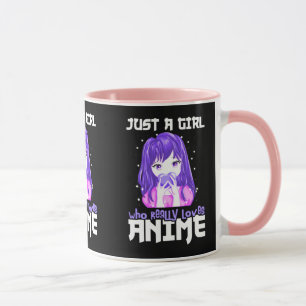Just A Girl Who Really Loves Anime in Purple Mug