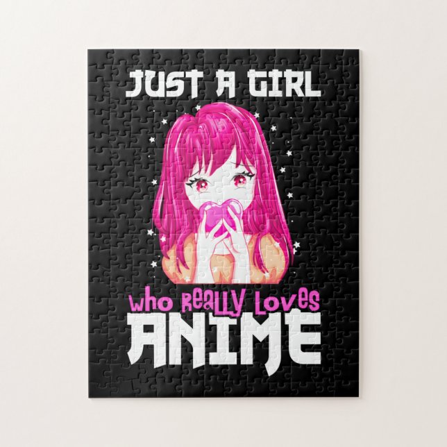 Just A Girl Who Really Loves Anime Jigsaw Puzzle (Vertical)
