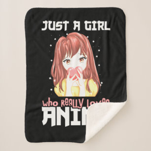 Just A Girl Who Really Loves Anime Sherpa Blanket