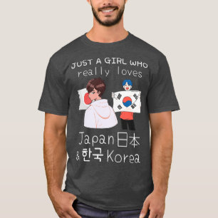 Just A Girl Who Really Loves Japan And Korea T-Shirt