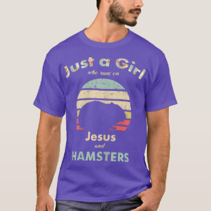 Just A Girl Who Runs on Jesus and Hamsters Retro T-Shirt