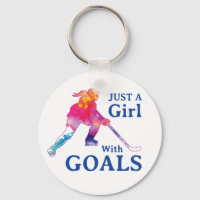 Just a Girl With Goals Hockey Watercolor