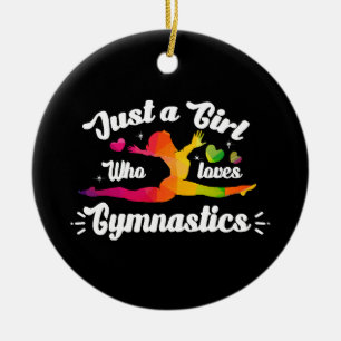 Just A Girls Who Loves Gymnastics Ceramic Ornament