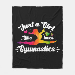 Just A Girls Who Loves Gymnastics Fleece Blanket