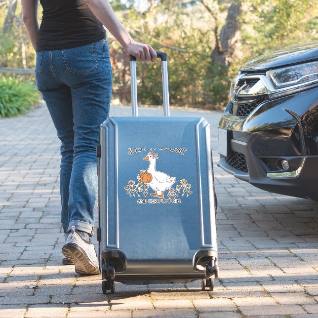 Just a Goose and Her Pumpkin Classic T-Shirt (Suitcase Insitu)