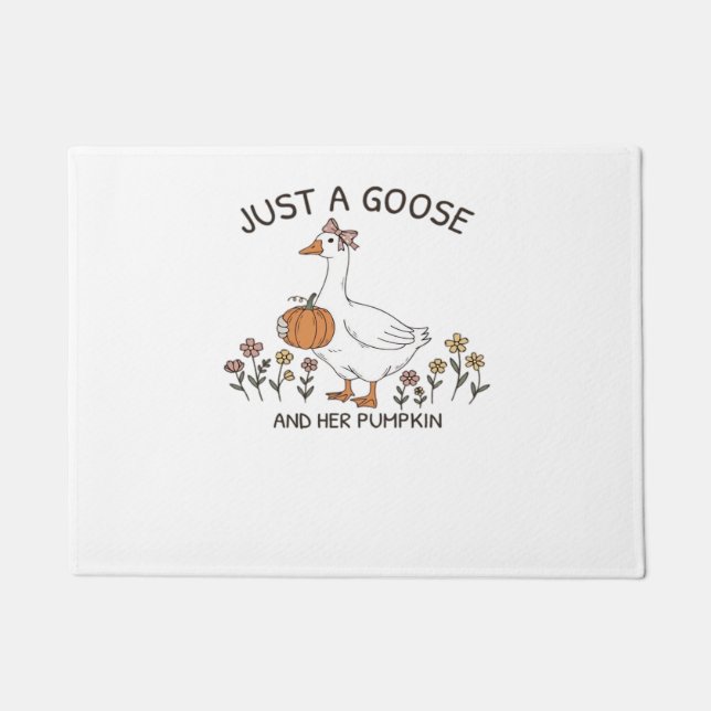 Just a Goose and Her Pumpkin Classic T-Shirt Doormat (Front)