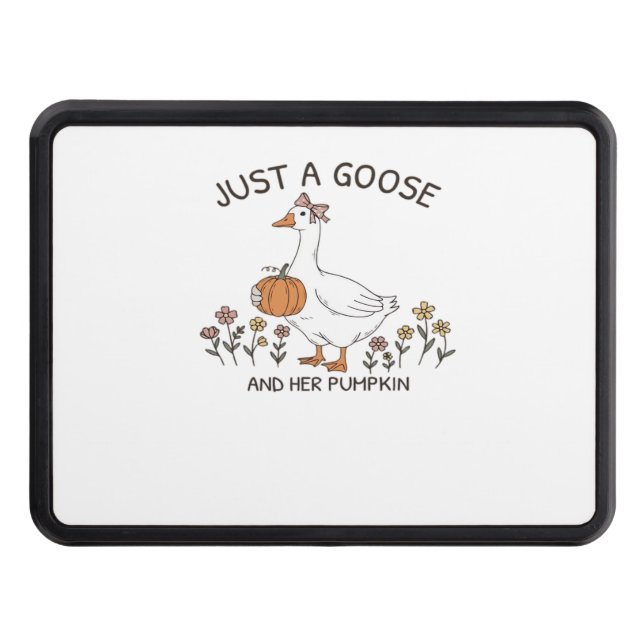 Just a Goose and Her Pumpkin Classic T-Shirt Trailer Hitch Cover (Front)