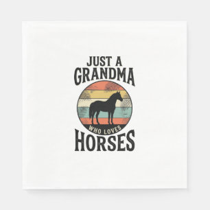 Just A Grandma Who Loves Horses Vintage Design Napkin