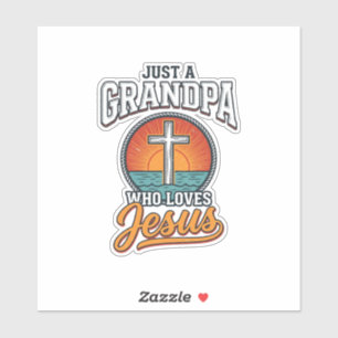 Just A Grandpa Who Loves Jesus Vintage Cross Shirt