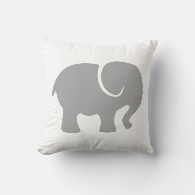 Just a Grey Elephant Throw Pillow (Front)