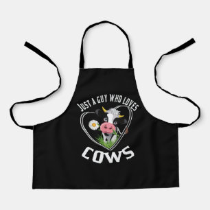 Just a guy who loves cows, cow lover Essential Apron