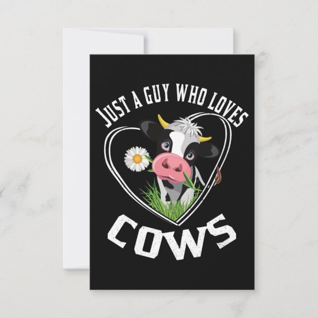 Just a guy who loves cows, cow lover Essential Card (Front)
