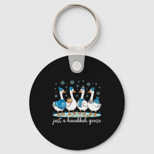 Just A Hanukkah Goose Happy Hanukkah Menorah Dreid Keychain