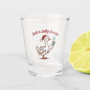 Just a Jolly Goose Christmas Goose Drinking Matcha Shot Glass