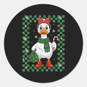 Just A Jolly Goose Christmas Silly Goose Funny Xma Classic Round Sticker