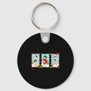 Just A Jolly Goose Funny Goose Santa Reindeer Cute Keychain
