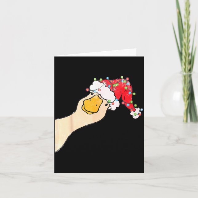 Just A Jolly Goose Funny Silly Goose Santa Christm Card (Front)