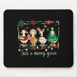 Just A Jolly Goose Funny Silly Goose Santa Christm Mouse Pad