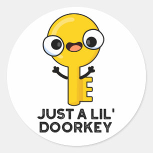 Just A Lil Door-key Funny Dorky Key Pun  Classic Round Sticker