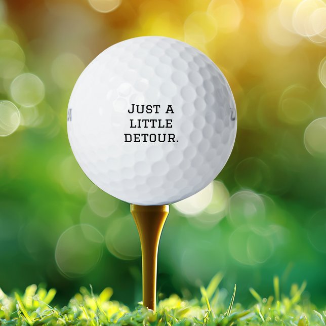 Just a little detour, Funny, Cool, Minimalist Golf Balls (Creator Uploaded)