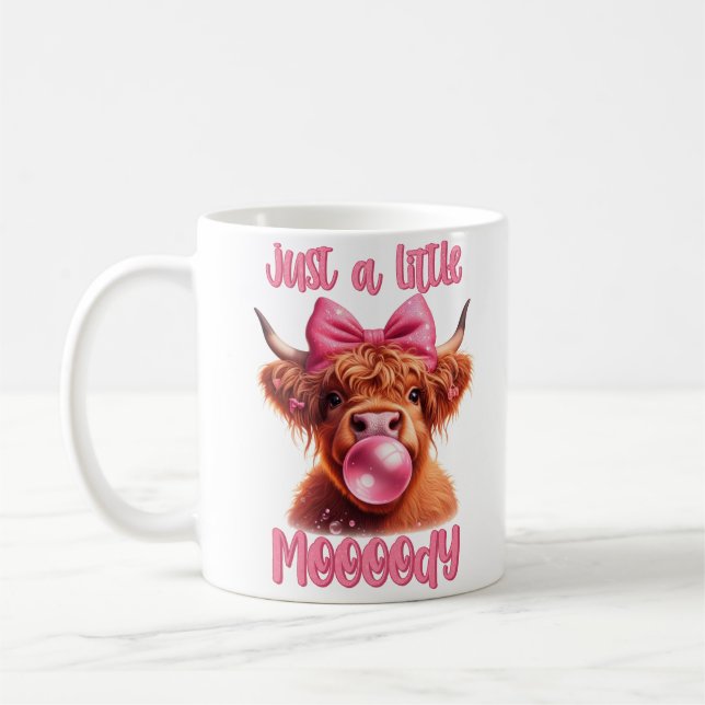 Just A little Moody Highland Cow Coffee Mug (Left)